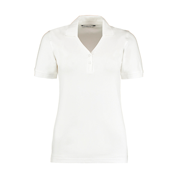 Regular Fit Comfortec® Damen-Poloshirt mit V-Ausschnitt